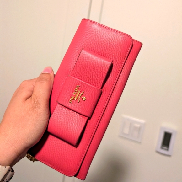 Pink Prada Wallet with Double Snap - Picture 2 of 13